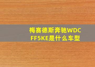 梅赛德斯奔驰WDCFF5KE是什么车型