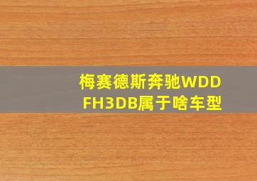 梅赛德斯奔驰WDDFH3DB属于啥车型