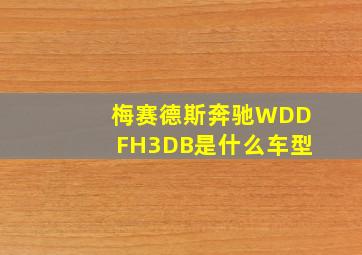 梅赛德斯奔驰WDDFH3DB是什么车型