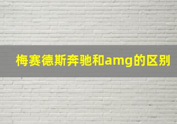 梅赛德斯奔驰和amg的区别