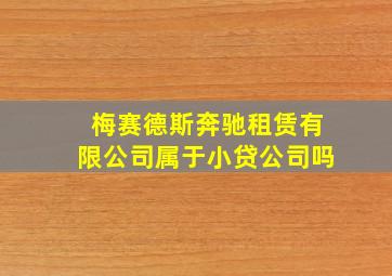 梅赛德斯奔驰租赁有限公司属于小贷公司吗