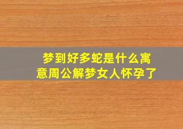 梦到好多蛇是什么寓意周公解梦女人怀孕了