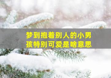 梦到抱着别人的小男孩特别可爱是啥意思