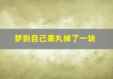 梦到自己睾丸掉了一块