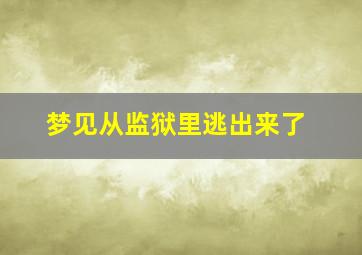 梦见从监狱里逃出来了