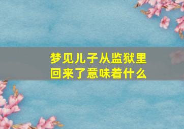 梦见儿子从监狱里回来了意味着什么