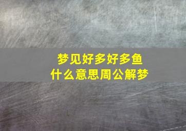 梦见好多好多鱼什么意思周公解梦