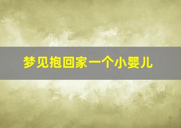 梦见抱回家一个小婴儿