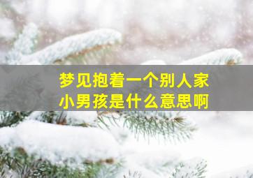 梦见抱着一个别人家小男孩是什么意思啊