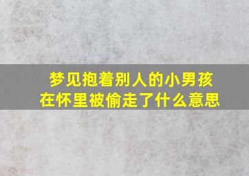 梦见抱着别人的小男孩在怀里被偷走了什么意思