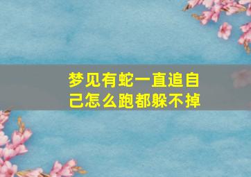 梦见有蛇一直追自己怎么跑都躲不掉