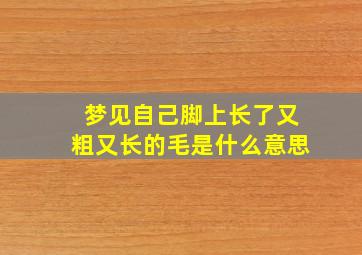 梦见自己脚上长了又粗又长的毛是什么意思