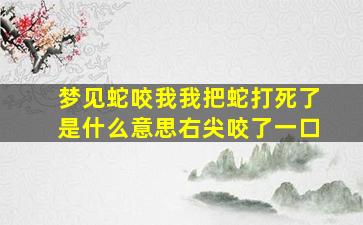 梦见蛇咬我我把蛇打死了是什么意思右尖咬了一口