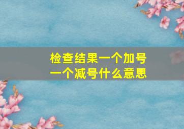 检查结果一个加号一个减号什么意思