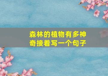 森林的植物有多神奇接着写一个句子