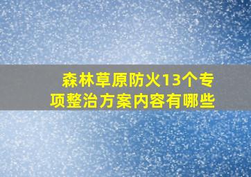 森林草原防火13个专项整治方案内容有哪些