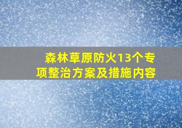 森林草原防火13个专项整治方案及措施内容