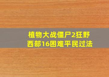 植物大战僵尸2狂野西部16困难平民过法