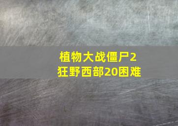 植物大战僵尸2狂野西部20困难