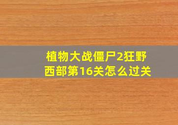 植物大战僵尸2狂野西部第16关怎么过关