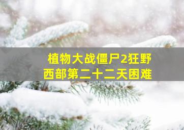 植物大战僵尸2狂野西部第二十二天困难