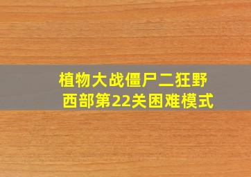 植物大战僵尸二狂野西部第22关困难模式