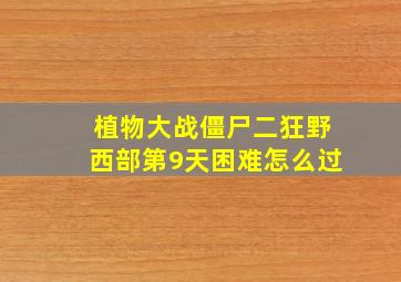 植物大战僵尸二狂野西部第9天困难怎么过