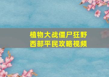 植物大战僵尸狂野西部平民攻略视频