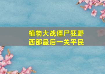 植物大战僵尸狂野西部最后一关平民