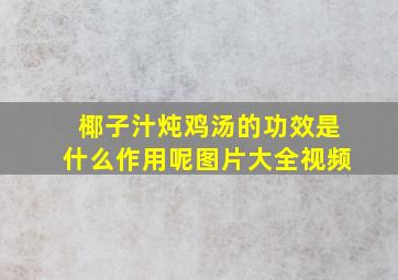 椰子汁炖鸡汤的功效是什么作用呢图片大全视频