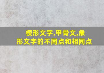 楔形文字,甲骨文,象形文字的不同点和相同点