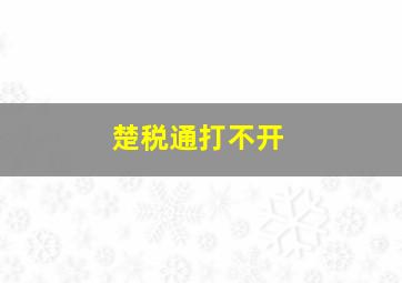 楚税通打不开