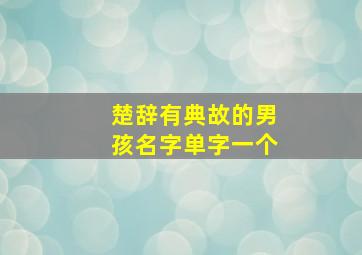 楚辞有典故的男孩名字单字一个