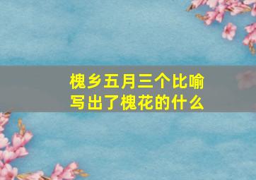 槐乡五月三个比喻写出了槐花的什么