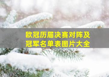 欧冠历届决赛对阵及冠军名单表图片大全