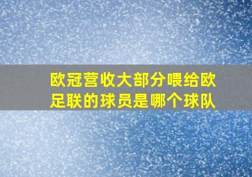 欧冠营收大部分喂给欧足联的球员是哪个球队