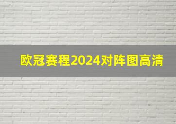 欧冠赛程2024对阵图高清