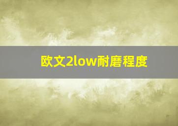 欧文2low耐磨程度