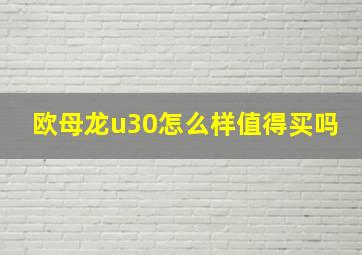 欧母龙u30怎么样值得买吗