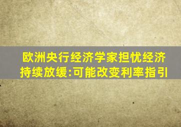 欧洲央行经济学家担忧经济持续放缓:可能改变利率指引