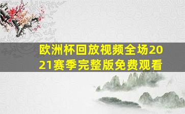 欧洲杯回放视频全场2021赛季完整版免费观看