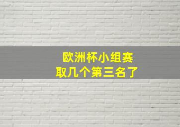 欧洲杯小组赛取几个第三名了