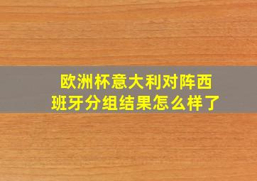 欧洲杯意大利对阵西班牙分组结果怎么样了