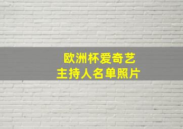 欧洲杯爱奇艺主持人名单照片