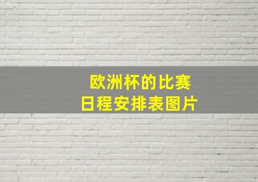 欧洲杯的比赛日程安排表图片