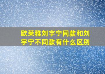 欧莱雅刘宇宁同款和刘宇宁不同款有什么区别