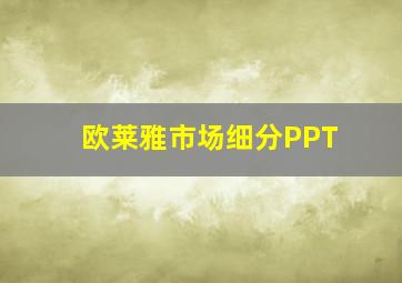 欧莱雅市场细分PPT