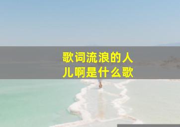 歌词流浪的人儿啊是什么歌