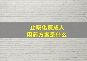 止咳化痰成人用药方案是什么