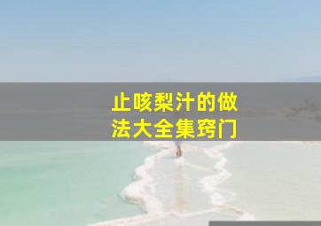 止咳梨汁的做法大全集窍门